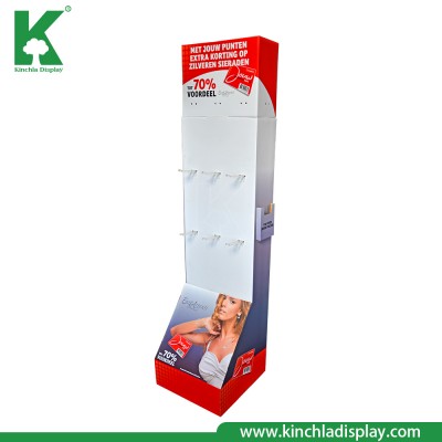 Gift Cards Advertising Carton POP Hooks Floor Display Stand